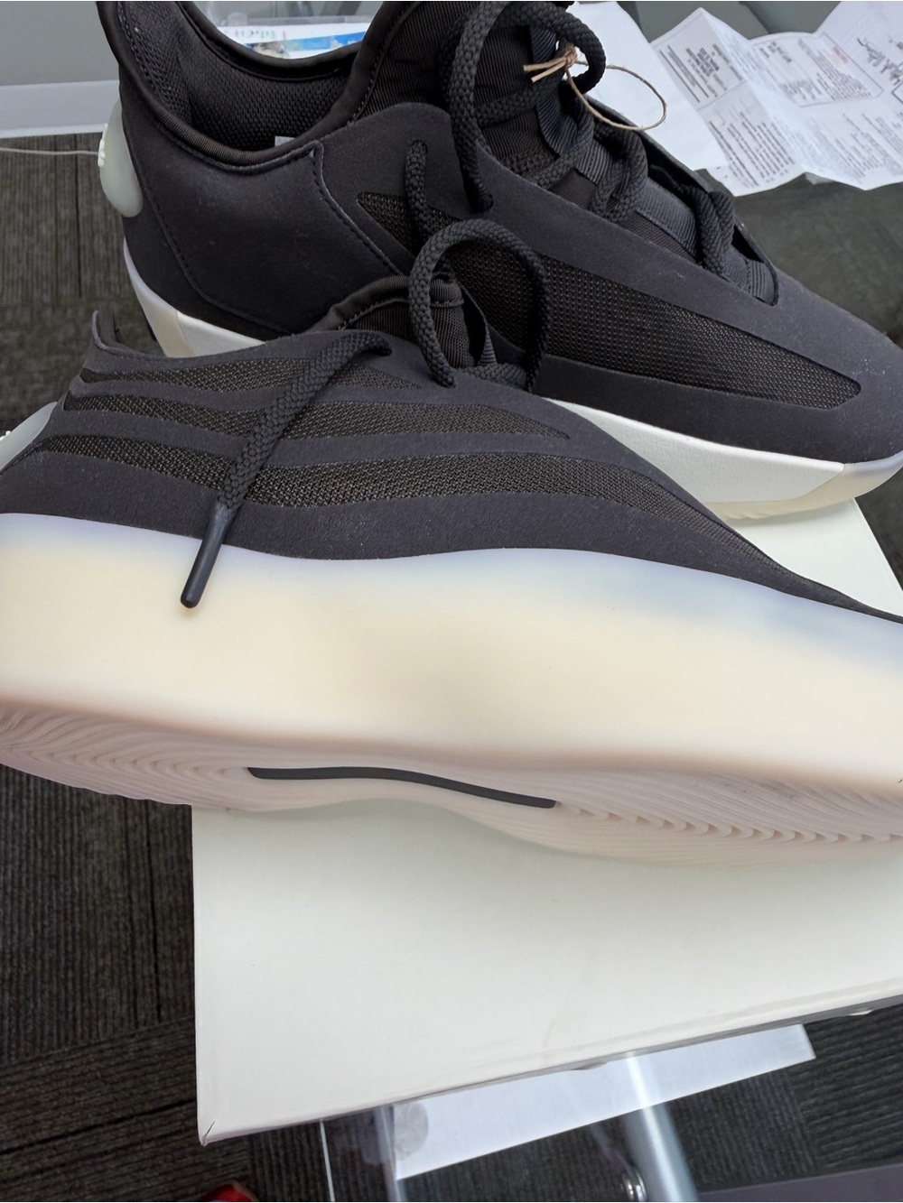 adidas Men's Black Low-Top Sneakers with Cream Sole